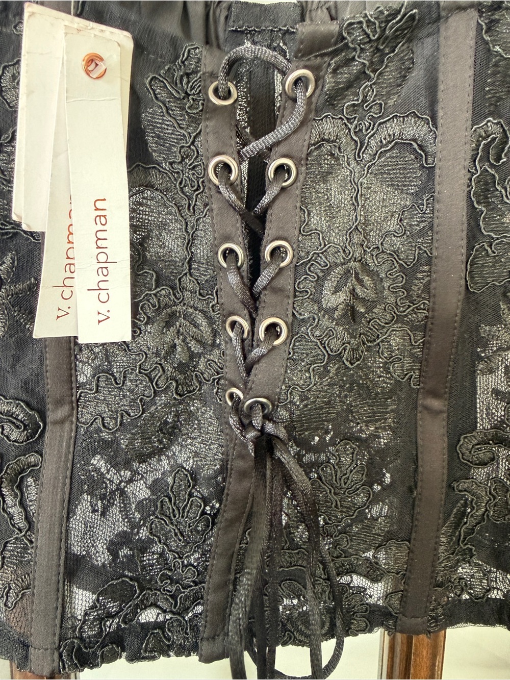 NWT - V. Chapman Calla Lily Set Black Lace Maxi Slip Skirt/Corset Top Set! (4) - Picture 10 of 11